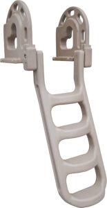 R&J Machine - Dock Edge Polyethylene Stand Off Flip Up Ladder Sand Brown Tan