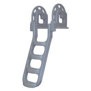 R&J Machine - Dock Edge Polyethylene Stand Off Flip Up Ladder Grey