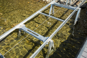 Metal tracks in water