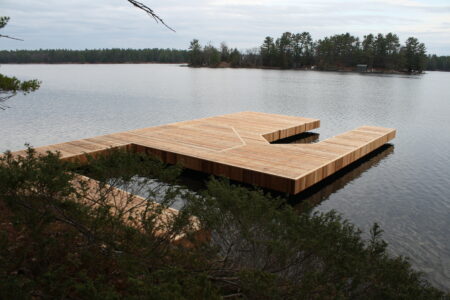 Permanent Steel with Cedar decking for base of future boathouse