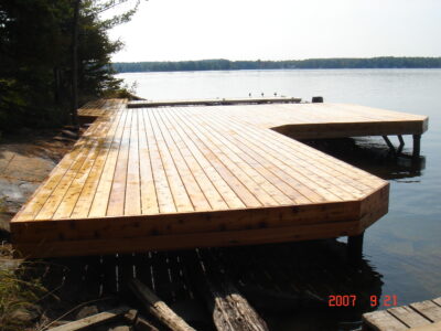 Permanent Steel dock with cedar decking