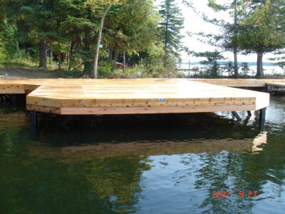 Permanent Steel dock with cedar decking