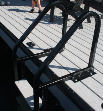 Aluminum Flip up Ladder with Pvc treads anodized black