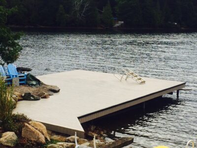 Permanent Steel dock with PVC Pro Decking