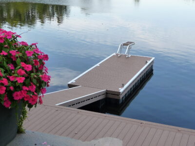Floating Truss Dock with Ramp, in Pro Decking