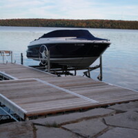 Cantilever Boat Lift beside Lift Up Step Dock