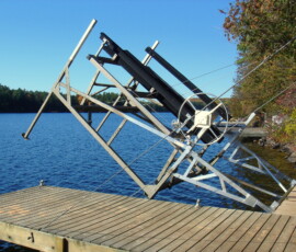 Cantilever Boat Lift with Winter Lift Up Attachment
