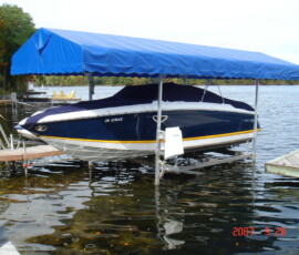 Cantilever Boat Lift with Roof System