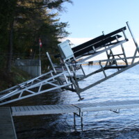 Cantilever Boat Lift with Winter Lift Up Attachment