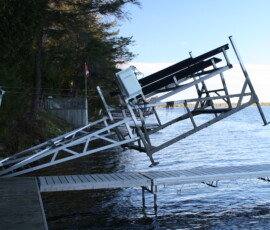 Cantilever Boat Lift with Winter Lift Up Attachment
