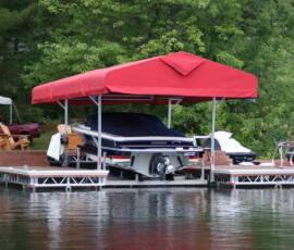 Cantilever Boat Lift with Roof System