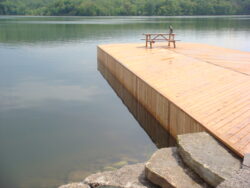 Permanent Steel Dock with herringbone decking
