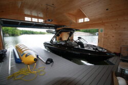Two Hidden Beam Wet Slip Lifts with PVC Decked platform