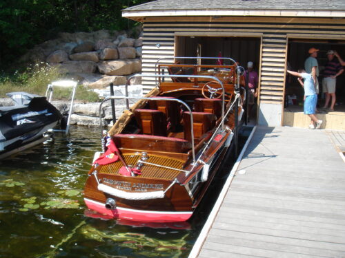 Marine railway for antique wooden boat