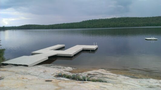 Floating Dock with Permanent Shore Section