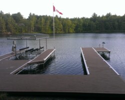 Two Lift up dock with lift up boat lift