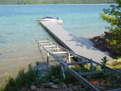 pipe dock sections with marine railway