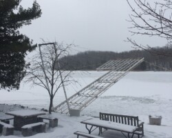 Lift Up Dock with L-shaped Seating Section
