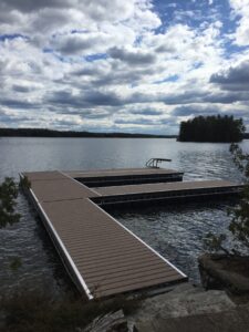 Floating Dock system with Lift Up Tapered Ramp from shore