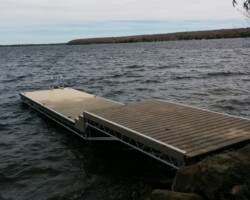 lift step dock with cedar decking