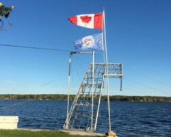 Lift Up Dock with flagpole