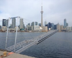 Toronto Port Authority Lift up Dock in winter