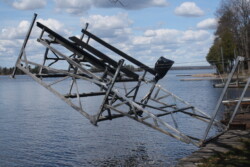 Cantilever Boat Lift with Cantilever Winter attachment