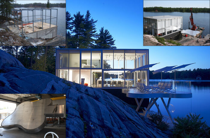 Steel work for Glass Boathouse and custom aluminum deck