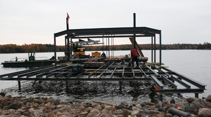 Steel Beam work for Boathouse