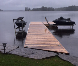 Lift Up Dock and PWC Lifts on a rainy day