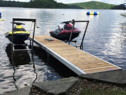 Wave X dock with a jet ski parked on each side.