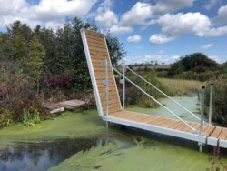 A WaveX dock with one section lifted.